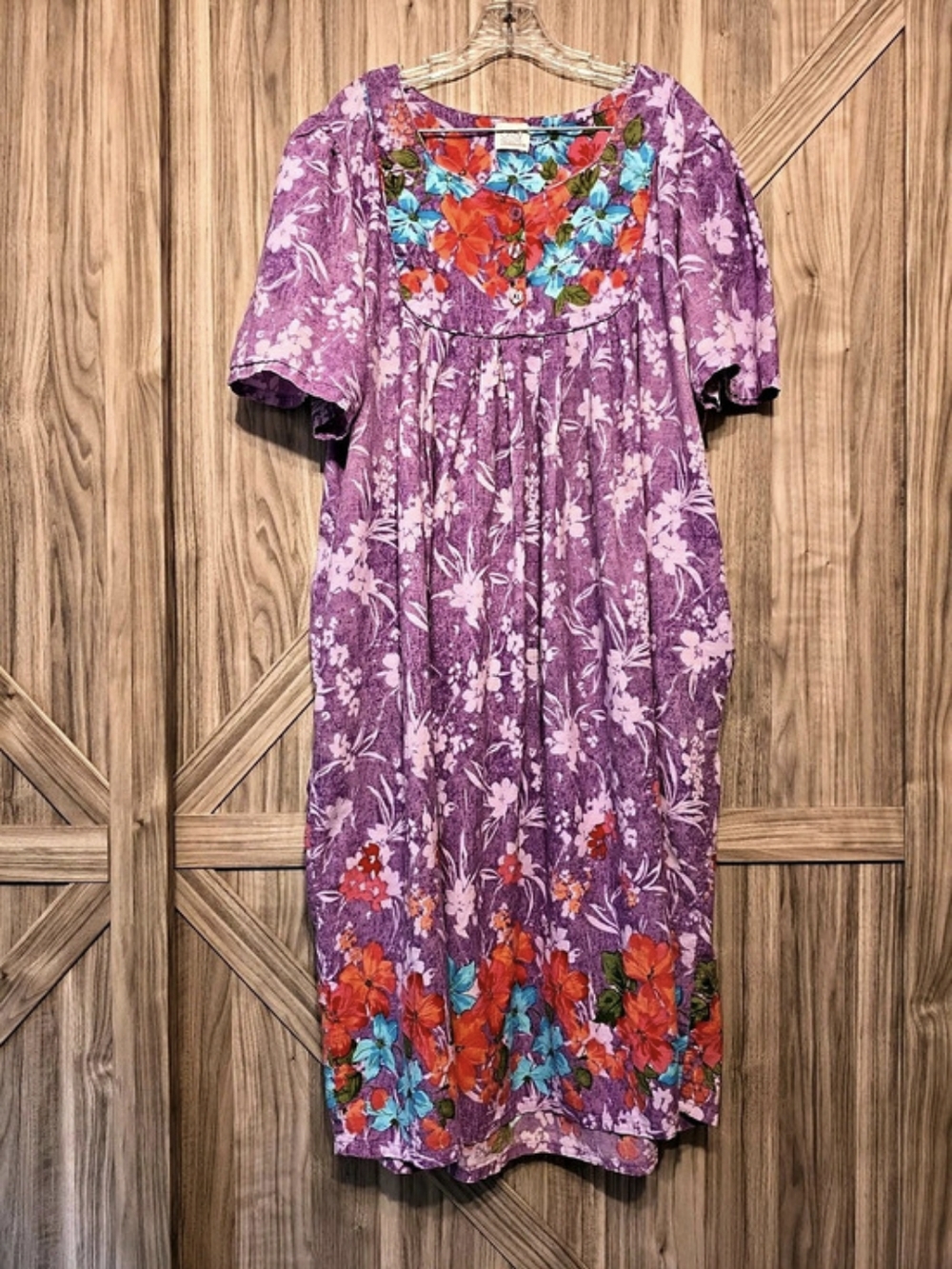 Only Necessities Floral Midi Dress in Purple & Red